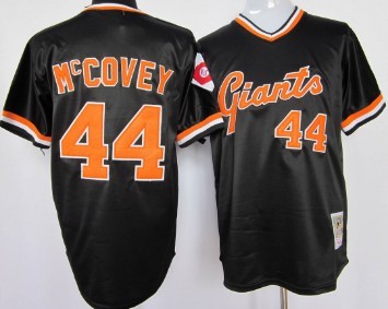 San Francisco Giants #44 Willie McCovey Black Throwback Jersey San Francisco Giants #44 Willie McCovey Black Throwback Jersey