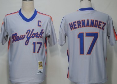 New York Mets #17 Keith Hernandez 1987 Gray Throwback Jersey New York Mets #17 Keith Hernandez 1987 Gray Throwback Jersey