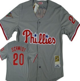 Philadelphia Phillies #20 Schimdt Gray Throwback Jersey Philadelphia Phillies #20 Schimdt Gray Throwback Jersey