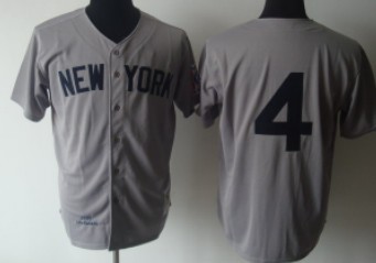 New York Yankees #4 Lou Gehrig 1939 Gray Wool Throwback Jersey New York Yankees #4 Lou Gehrig 1939 Gray Wool Throwback Jersey