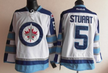 Winnipeg Jets #5 Mark Stuart White Jersey Winnipeg Jets #5 Mark Stuart White Jersey