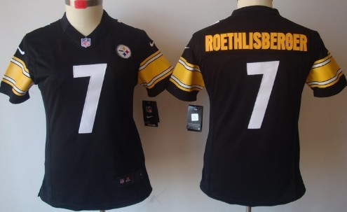 Nike Pittsburgh Steelers #7 Ben Roethlisberger Black Limited Womens Jersey Nike Pittsburgh Steelers #7 Ben Roethlisberger Black Limited Womens Jersey