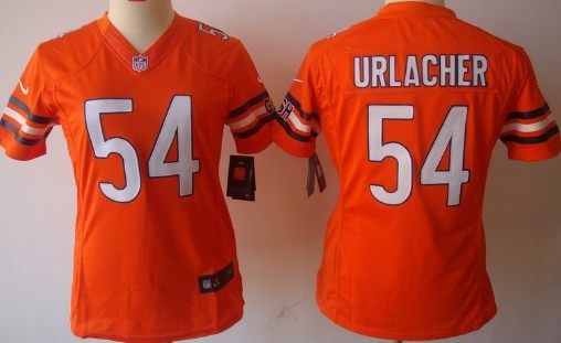 Nike Chicago Bears #54 Brian Urlacher Orange Limited Womens Jersey Nike Chicago Bears #54 Brian Urlacher Orange Limited Womens Jersey