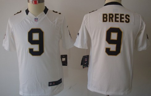 Nike New Orleans Saints #9 Drew Brees White Limited Kids Jersey Nike New Orleans Saints #9 Drew Brees White Limited Kids Jersey