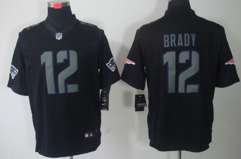 Nike New England Patriots #12 Tom Brady Black Impact Limited Jersey Nike New England Patriots #12 Tom Brady Black Impact Limited Jersey