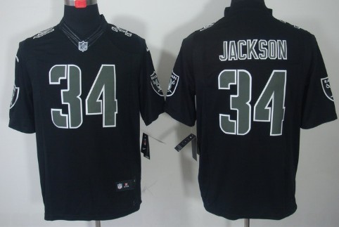 Nike Oakland Raiders #34 Bo Jackson Black Impact Limited Jersey Nike Oakland Raiders #34 Bo Jackson Black Impact Limited Jersey