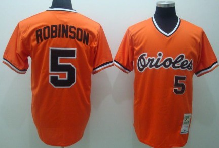 Baltimore Orioles #5 Brooks Robinson 1975 Orange Throwback Jersey Baltimore Orioles #5 Brooks Robinson 1975 Orange Throwback Jersey