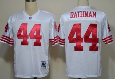 San Francisco 49ers #44 Tom Rathman White Throwback Jersey San Francisco 49ers #44 Tom Rathman White Throwback Jersey