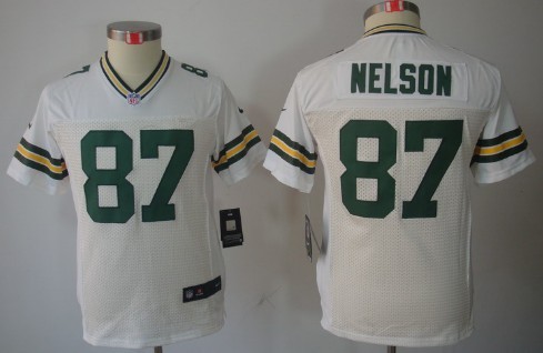Nike Green Bay Packers #87 Jordy Nelson White Limited Kids Jersey Nike Green Bay Packers #87 Jordy Nelson White Limited Kids Jersey