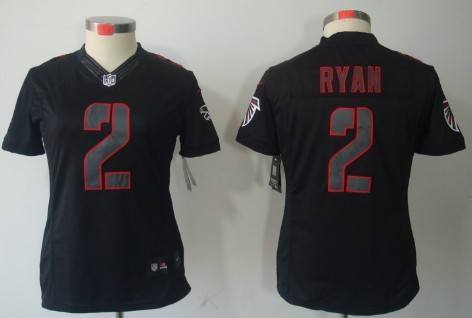 Nike Atlanta Falcons #2 Matt Ryan Black Impact Limited Womens Jersey Nike Atlanta Falcons #2 Matt Ryan Black Impact Limited Womens Jersey