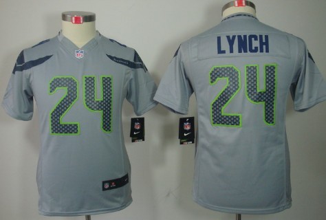 Nike Seattle Seahawks #24 Marshawn Lynch Gray Limited Kids Jersey Nike Seattle Seahawks #24 Marshawn Lynch Gray Limited Kids Jersey