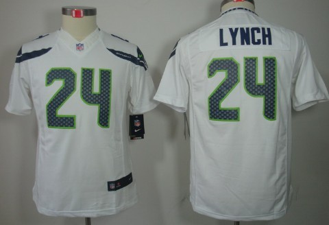 Nike Seattle Seahawks #24 Marshawn Lynch White Limited Kids Jersey Nike Seattle Seahawks #24 Marshawn Lynch White Limited Kids Jersey