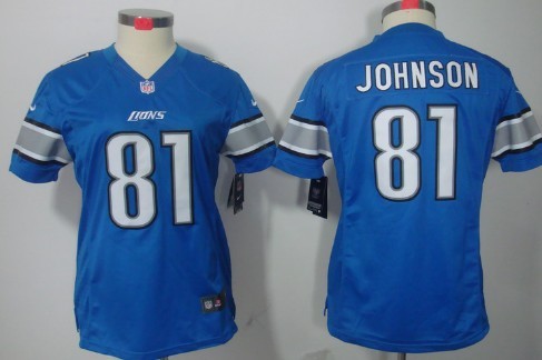Nike Detroit Lions #81 Calvin Johnson Light Blue Limited Womens Jersey Nike Detroit Lions #81 Calvin Johnson Light Blue Limited Womens Jersey