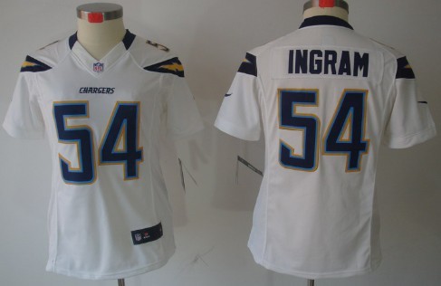 Nike San Diego Chargers #54 Melvin Ingram White Limited Womens Jersey Nike San Diego Chargers #54 Melvin Ingram White Limited Womens Jersey