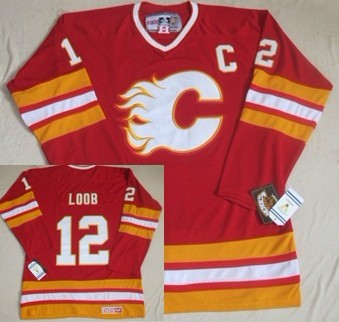 Calgary Flames #12 Hakan Loob Red Third Throwback CCM Jersey Calgary Flames #12 Hakan Loob Red Third Throwback CCM Jersey