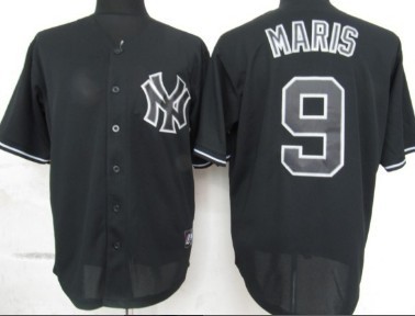 New York Yankees #9 Roger Maris 2012 Black Fashion Jersey New York Yankees #9 Roger Maris 2012 Black Fashion Jersey