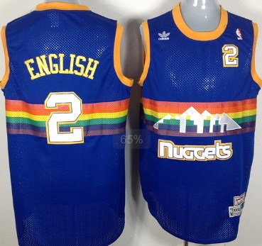 Denver Nuggets #2 Alex English Blue Rainbow Swingman Throwback Jersey Denver Nuggets #2 Alex English Blue Rainbow Swingman Throwback Jersey