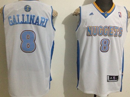 Denver Nuggets #8 Danilo Gallinari Revolution 30 Swingman White Jersey Denver Nuggets #8 Danilo Gallinari Revolution 30 Swingman White Jersey