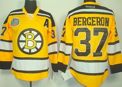 Boston Bruins #37 Patrice Bergeron Yellow Jersey Boston Bruins #37 Patrice Bergeron Yellow Jersey