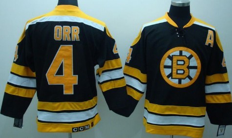 Boston Bruins #4 Bobby Orr Black Throwback CCM Jersey Boston Bruins #4 Bobby Orr Black Throwback CCM Jersey