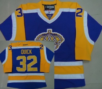 Los Angeles Kings #32 Jonathan Quick Purple With Yellow Jersey Los Angeles Kings #32 Jonathan Quick Purple With Yellow Jersey