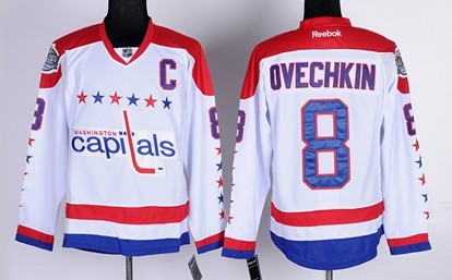 Washington Capitals #8 Alex Ovechkin White Third Jersey Washington Capitals #8 Alex Ovechkin White Third Jersey