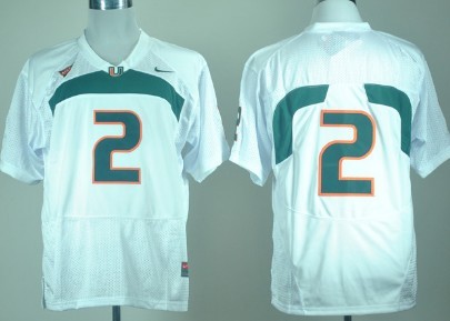 Miami Hurricanes #2 With No Name White Jersey 