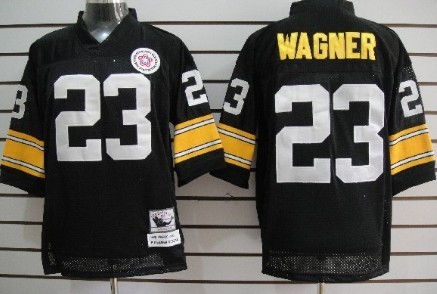 Pittsburgh Steelers #23 Mike Wagner Black Throwback Jersey Pittsburgh Steelers #23 Mike Wagner Black Throwback Jersey