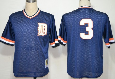 Detroit Tigers #3 Allan Trammell Mesh Batting Practice Navy Blue Throwback Jersey Detroit Tigers #3 Allan Trammell Mesh Batting Practice Navy Blue Throwback Jersey