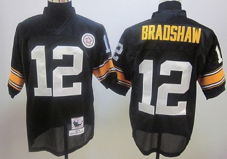 Pittsburgh Steelers #12 Terry Bradshaw Black Throwback Jersey Pittsburgh Steelers #12 Terry Bradshaw Black Throwback Jersey