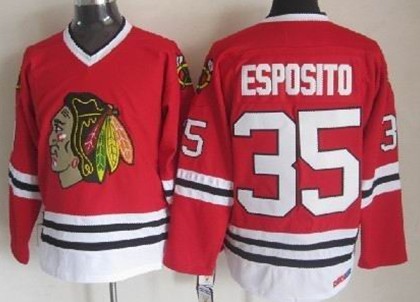 Chicago Blackhawks #35 Tony Esposito Red Throwback CCM Jersey Chicago Blackhawks #35 Tony Esposito Red Throwback CCM Jersey