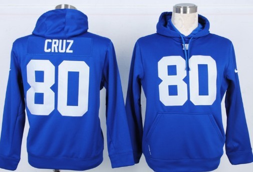 Nike New York Giants #80 Victor Cruz Blue Hoodie Nike New York Giants #80 Victor Cruz Blue Hoodie