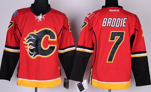 Calgary Flames #7 T.J. Brodie Red Jersey Calgary Flames #7 T.J. Brodie Red Jersey