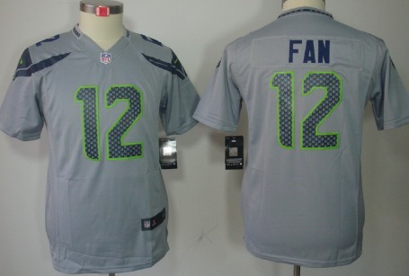Nike Seattle Seahawks #12 Fan Gray Limited Kids Jersey Nike Seattle Seahawks #12 Fan Gray Limited Kids Jersey