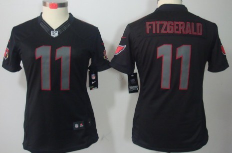 Nike Arizona Cardinals #11 Larry Fitzgerald Black Impact Limited Womens Jersey Nike Arizona Cardinals #11 Larry Fitzgerald Black Impact Limited Womens Jersey