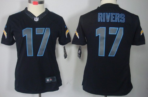 Nike San Diego Chargers #17 Philip Rivers Black Impact Limited Womens Jersey Nike San Diego Chargers #17 Philip Rivers Black Impact Limited Womens Jersey