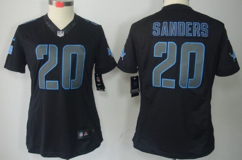 Nike Detroit Lions #20 Barry Sanders Black Impact Limited Womens Jersey Nike Detroit Lions #20 Barry Sanders Black Impact Limited Womens Jersey
