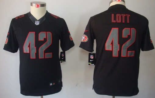 Nike San Francisco 49ers #42 Ronnie Lott Black Impact Limited Kids Jersey Nike San Francisco 49ers #42 Ronnie Lott Black Impact Limited Kids Jersey
