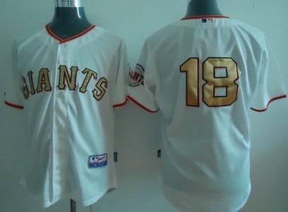 San Francisco Giants #18 Matt Cain Cream With Gold Jersey San Francisco Giants #18 Matt Cain Cream With Gold Jersey