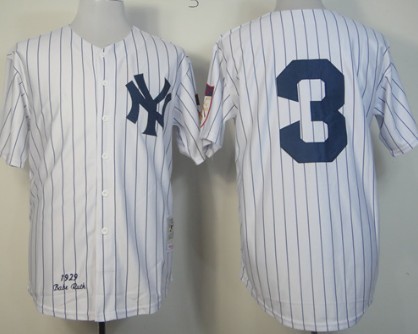 New York Yankees #3 Babe Ruth White Throwback Jersey New York Yankees #3 Babe Ruth White Throwback Jersey