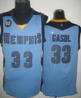 Memphis Grizzlies #33 Marc Gasol Light Blue Swingman Jersey