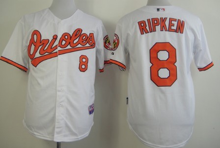 Baltimore Orioles #8 Cal Ripken White Cool Base Jersey Baltimore Orioles #8 Cal Ripken White Cool Base Jersey