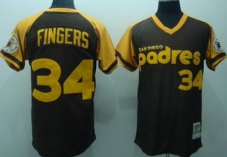 San Diego Padres #34 Rollie Fingers 1978 Brown Throwback Jersey San Diego Padres #34 Rollie Fingers 1978 Brown Throwback Jersey