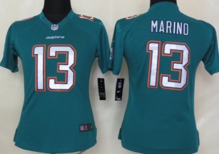 Nike Miami Dolphins #13 Dan Marino 2013 Green Limited Womens Jersey Nike Miami Dolphins #13 Dan Marino 2013 Green Limited Womens Jersey