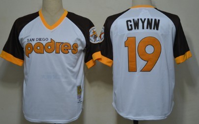 San Diego Padres #19 Tony Gwynn 1978 White Throwback Jersey San Diego Padres #19 Tony Gwynn 1978 White Throwback Jersey