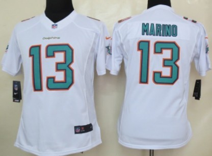 Nike Miami Dolphins #13 Dan Marino 2013 White Limited Womens Jersey Nike Miami Dolphins #13 Dan Marino 2013 White Limited Womens Jersey