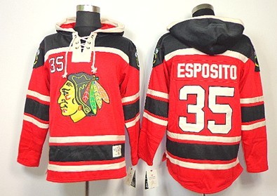 Old Time Hockey Chicago Blackhawks #35 Tony Esposito Red Hoodie Old Time Hockey Chicago Blackhawks #35 Tony Esposito Red Hoodie