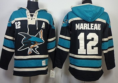 Old Time Hockey San Jose Sharks #12 Patrick Marleau Black Hoodie Old Time Hockey San Jose Sharks #12 Patrick Marleau Black Hoodie