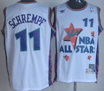 NBA 1995 All-Star #11 Detlet Schrempf White Swingman Throwback Jersey NBA 1995 All-Star #11 Detlet Schrempf White Swingman Throwback Jersey
