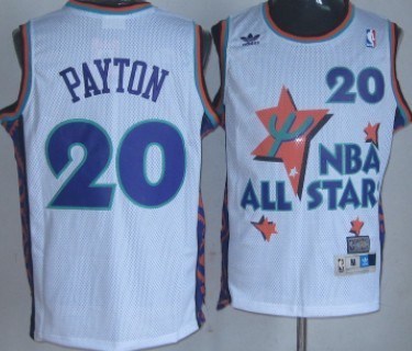 NBA 1995 All-Star #20 Gary Payton White Swingman Throwback Jersey NBA 1995 All-Star #20 Gary Payton White Swingman Throwback Jersey